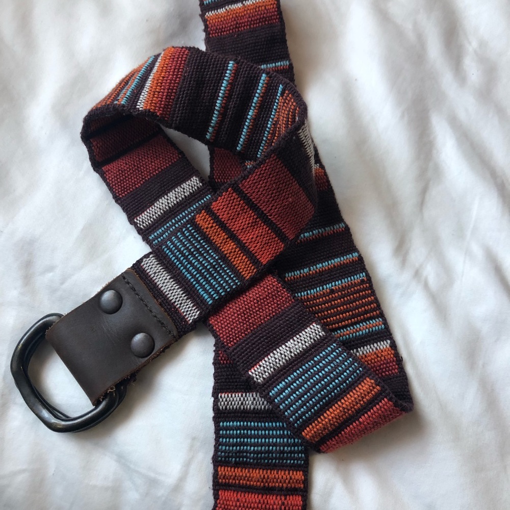 Large Hollister woven fabric belt.